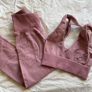 FREE PEOPLE rewind set top and bottom in pink